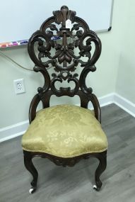 19th Century Walnut Hip Rest Parlor Side Chair