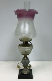 19th Century Oil Lamp converted to Electrical H: 21.75