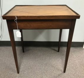 Small Mahogany Leather Top Side Table