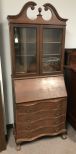 20th Century Mahogany Broken Pediment Drop Front Secretary