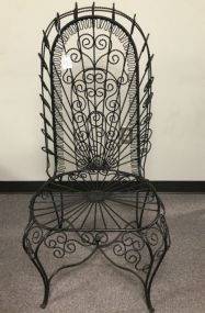 Ornate Wrought Iron Decorative High Back Chair