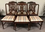 Six Vintage Sheraton Style Mahogany Dining Chairs