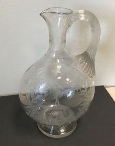 Crystal Decanter with Bird Flying Out and Into Nest