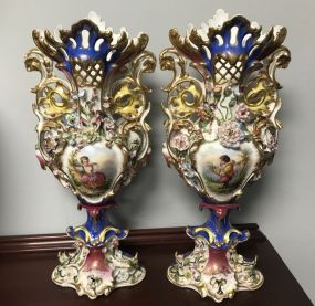 Exceptional Pair of Old Paris Vases 19