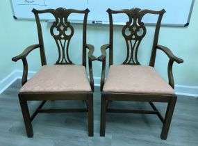 Pair of Hickory Chair Company Chippendale Armchairs