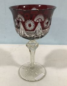 Bohemian Cut to Clear Glass Chalice