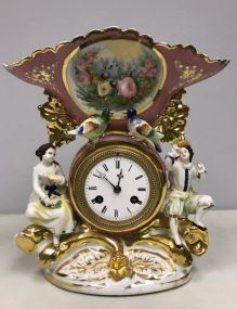 19th Century Old Paris Clock w/ Vase H: 10.5