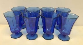 Set of 8 Crystal Cobalt Blue Glasses