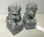 Pair of Marble Foo Dogs Vintage