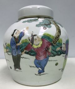 Oriental Ginger Jar w/ Lid H: 11