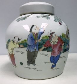 Oriental Ginger Jar w/ Lid H: 11