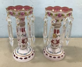 Pair of Bohemian Heritage Lusters