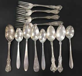 Eight Sterling Spoons and Four Sterling Salad Forks