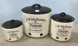 Three Piece J.W. McKensie Containers