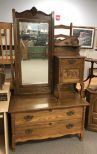 Antique Oak Wig/Hat Dresser