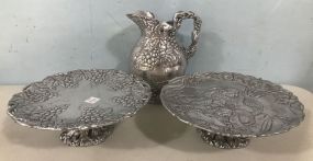 Arthur Court Pewter Pitcher and Cake Stand