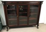 Antique Empire Style Three Door Bookcase