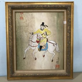 Artistic Interiors Asian Painting of Man on Horse Back