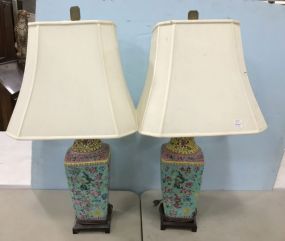 Pair of Oriental Style Modern Table Lamps