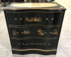 Oriental Style Black Painted Night Stand