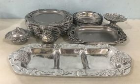 Group of Decorative Pewter Serving Pieces