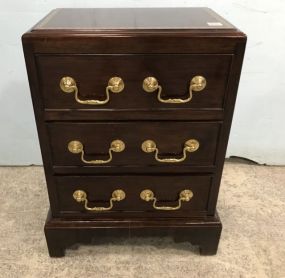Mahogany Chippendale Style Three Drawer Accent Chest