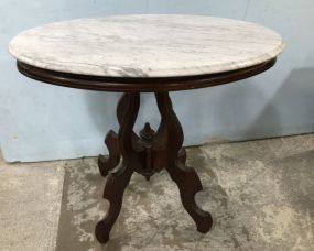 Victoria Oval Marble Top Parlor Table