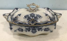 Flow Blue Tureen And Lind by T. Rathbone & Co.