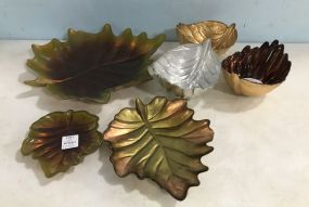 Colorful Glass Leaf Dishes