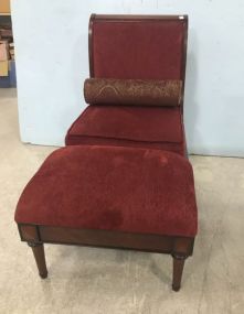 New French Style Cherry Chair and Ottoman