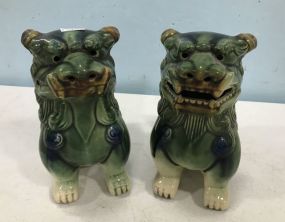 Pair of Modern Pottery Foo Dogs