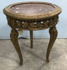 French Gold Gilt Round Lamp Table