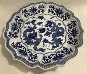 Modern Decorative Bombay Blue and White Charger