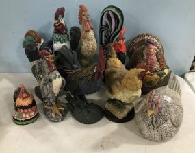 Collection of 10 Decor Roosters
