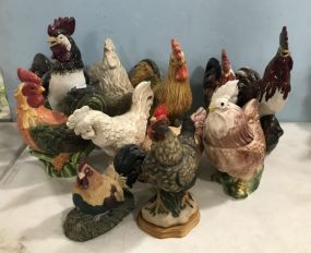 Collection of 11 Decor Roosters