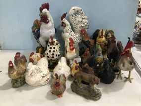 Collection of Assorted Style and Sized Roosters