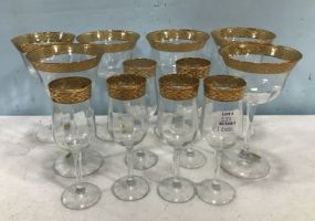 Italian Made Gold Rim Stemware