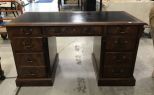 National Mt. Airy Burl Mahogany Double Pedestal Office Desk