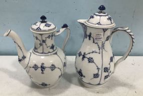 Two Royal Copenhagen Blue and White Pitchers