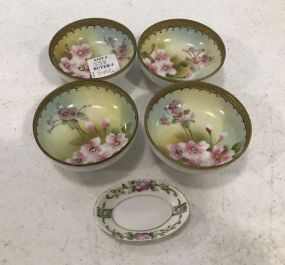 Set of Four Nippon Nut Dishes and Small Nippon Dish