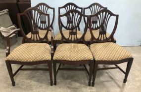 Six Vintage Mahogany Shield Back Dining Chairs