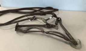 Two Ear Western Bridle with Sterling Overlay Buckles