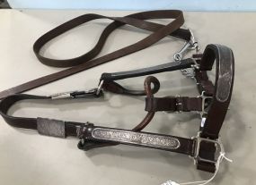 Vintage Voge Leather Sterling Plate Horse Halter