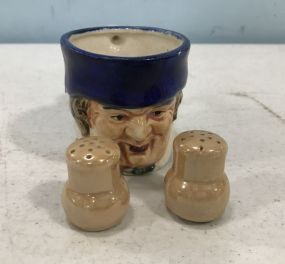 Occupied Japan Face Mini Mug and Salt Pepper