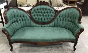 Antique Reproduction Victorian Rose Carved Sofa