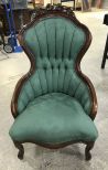 Antique Reproduction Victorian Rose Carved Ladies Chair