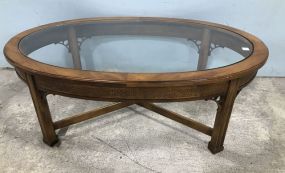 Antique Reproduction Chippendale Style Oval Coffee Table