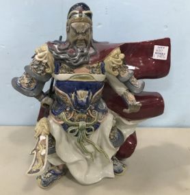 Pottery Asian Warrior Statue
