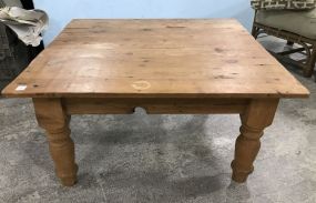 Farm Style Pine Square Top Coffee Table