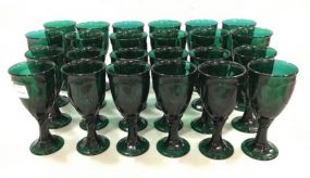 Set of Emerald Green Glassware